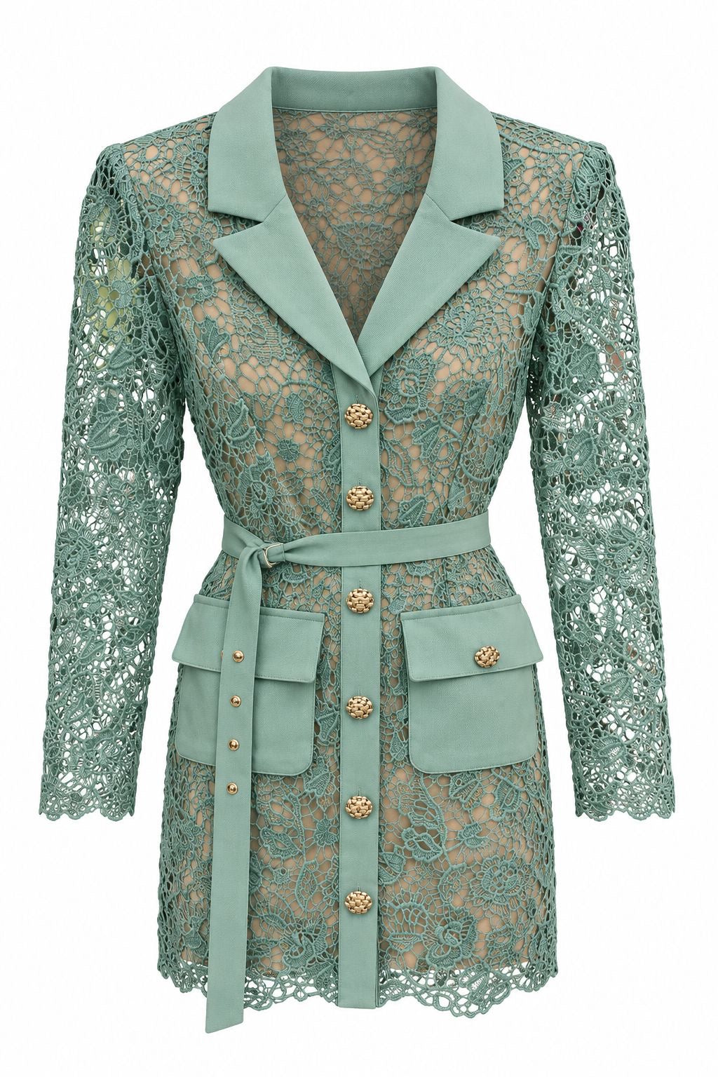 LACE UTILITY MINI DRESS