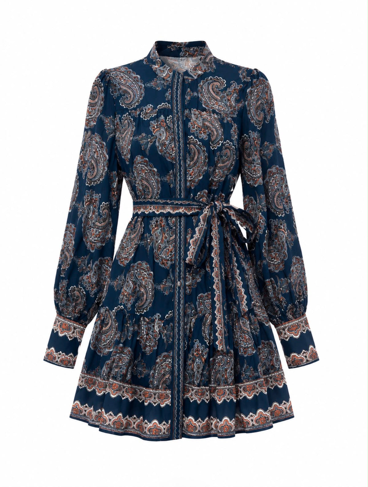 NAVY PAISLEY DRESS