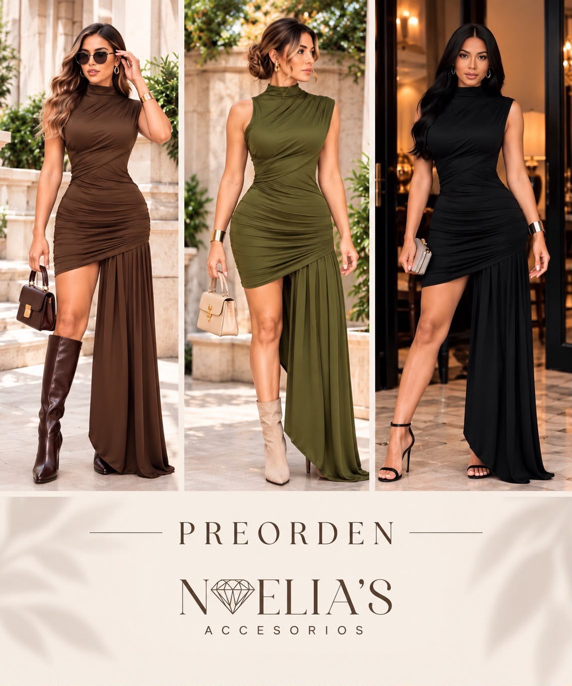 GLAM DRAPED DRESS