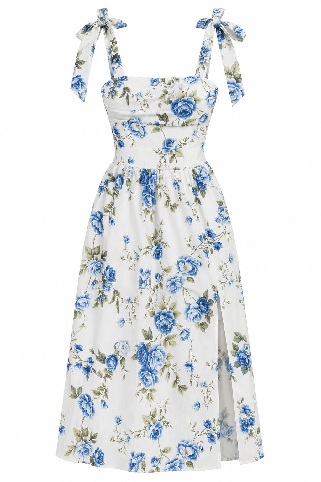 ROMANTIC BLUE ROSE MAXI DRESS