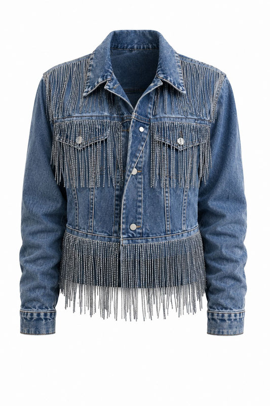 SPARKLE FRINGE DENIM