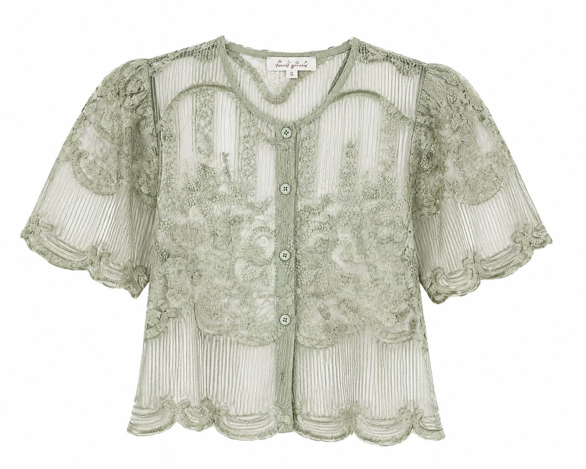 SAGE FLORAL LACE BLOUSE
