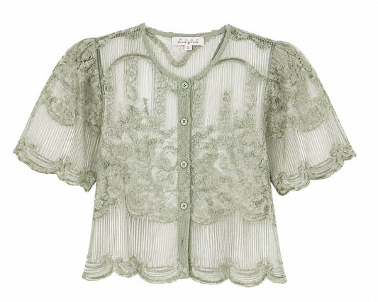 SAGE FLORAL LACE BLOUSE