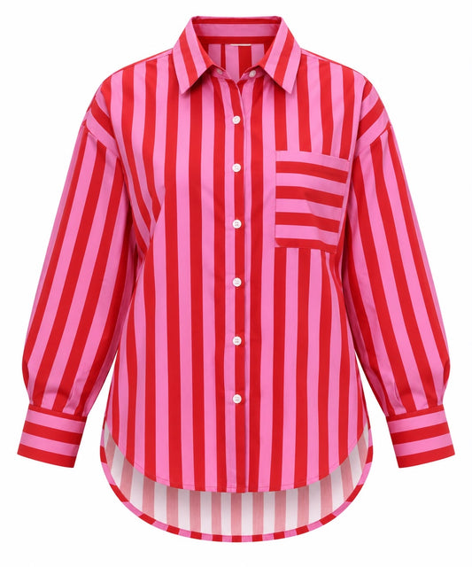 PINK & RED STRIPE SHIRT