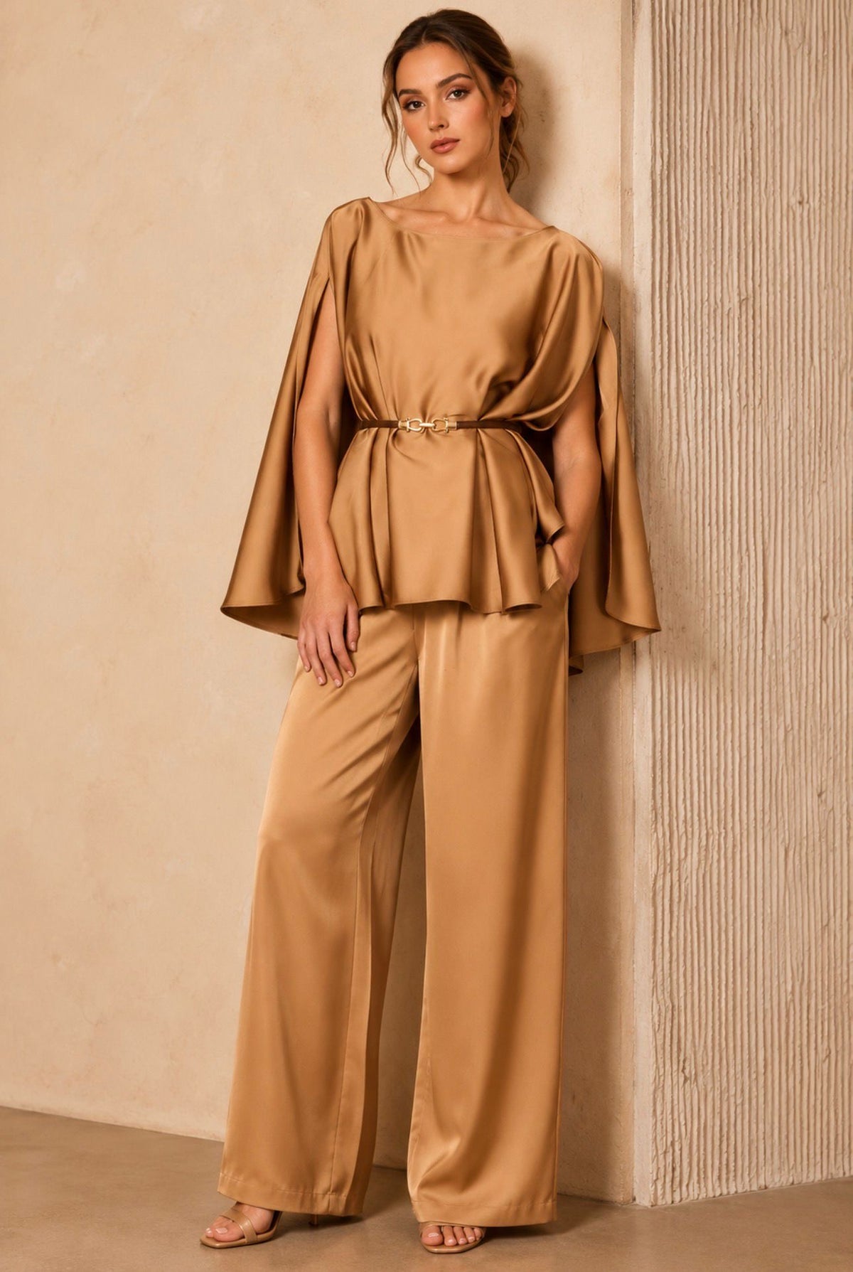 GOLDEN SATIN SET