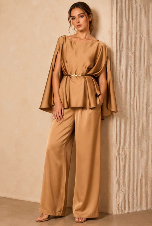 GOLDEN SATIN SET