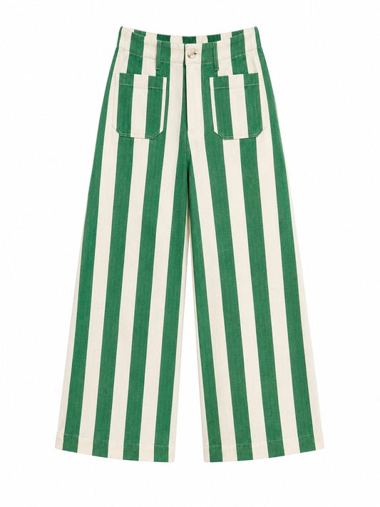 GREEN STRIPE PANTS