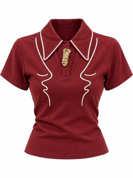 GOLD BUTTON WINE POLO