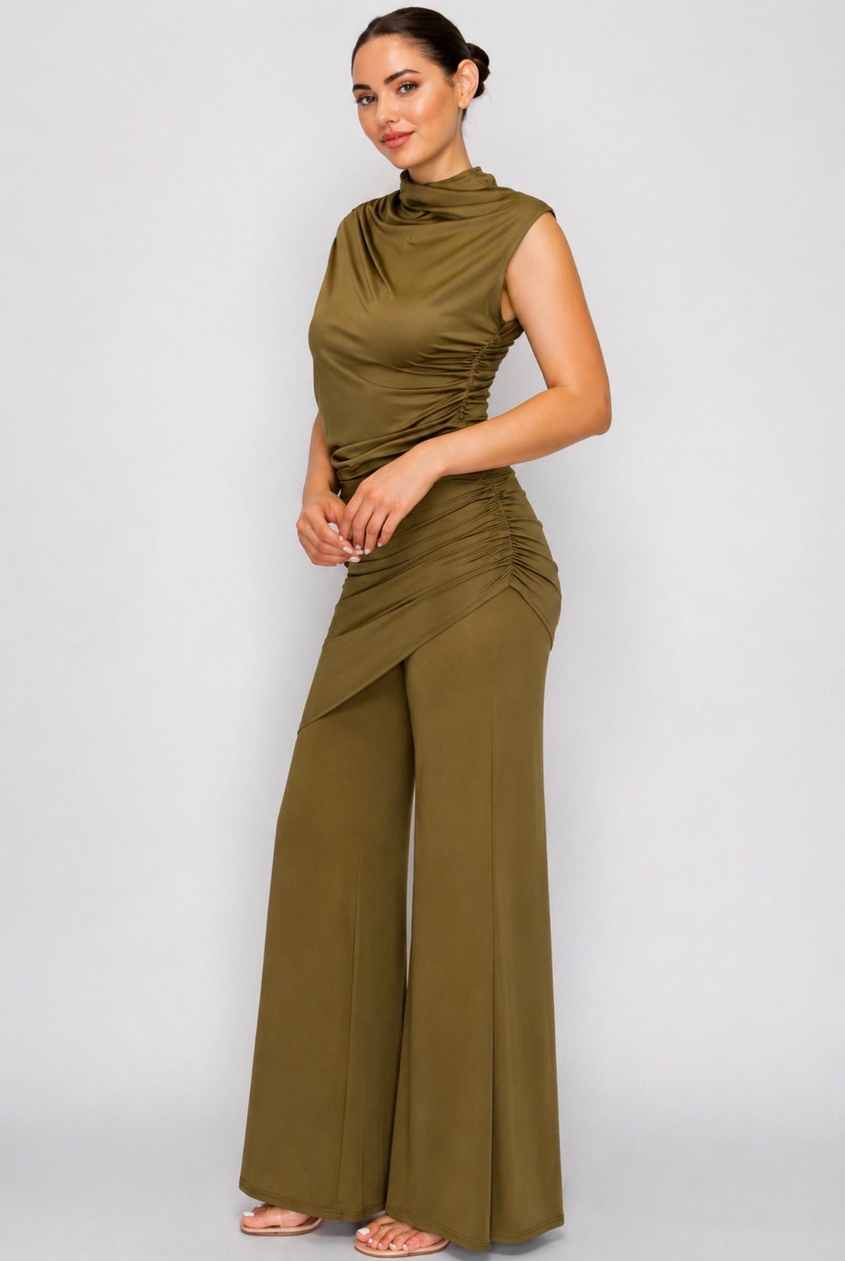 OLIVE RUCHED SET