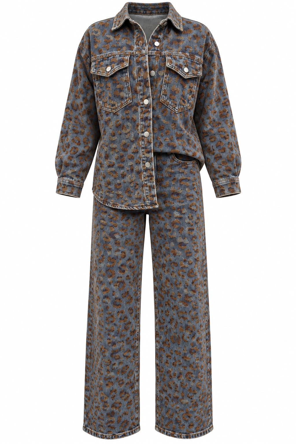 LEOPARD DENIM SET