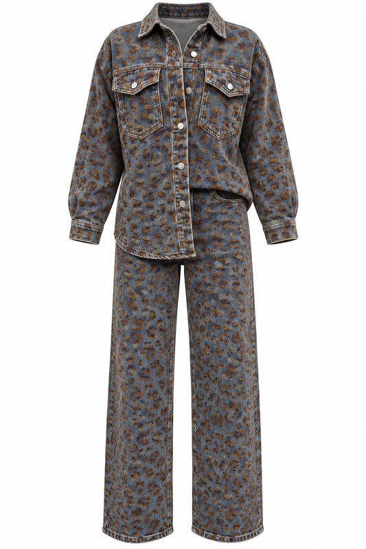 LEOPARD DENIM SET
