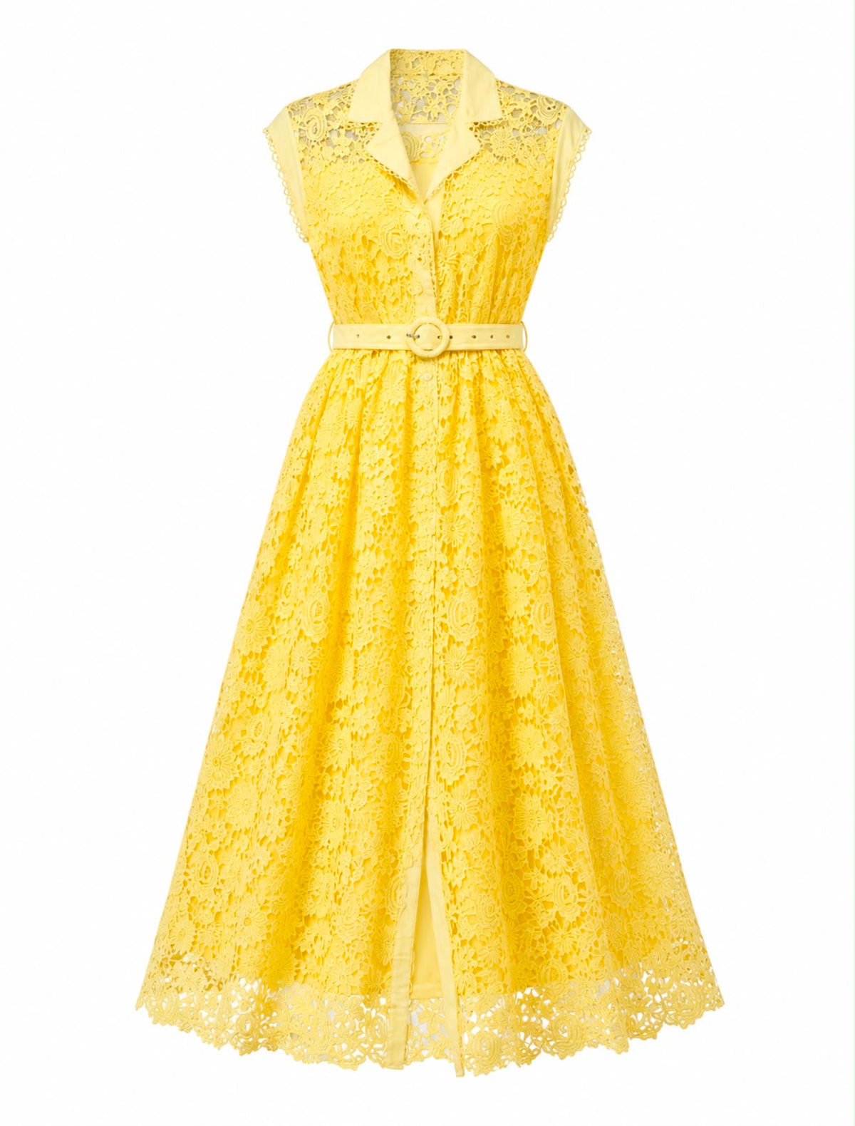 SUNNY LACE BELTED DRESS