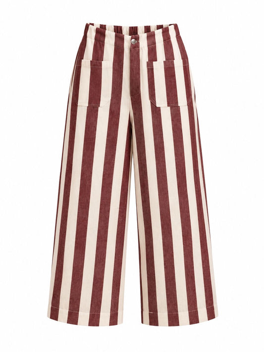 BURGUNDY STRIPE PANTS