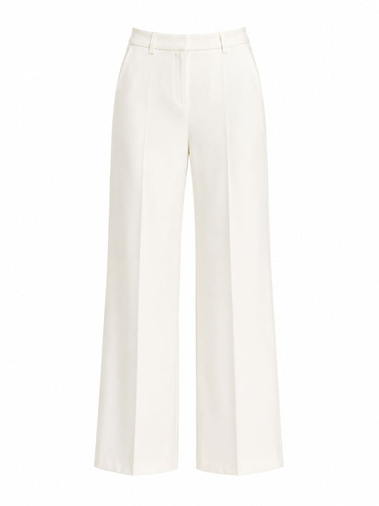IVORY WIDE-LEG TROUSERS