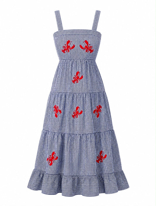 LOBSTER GINGHAM DRESS