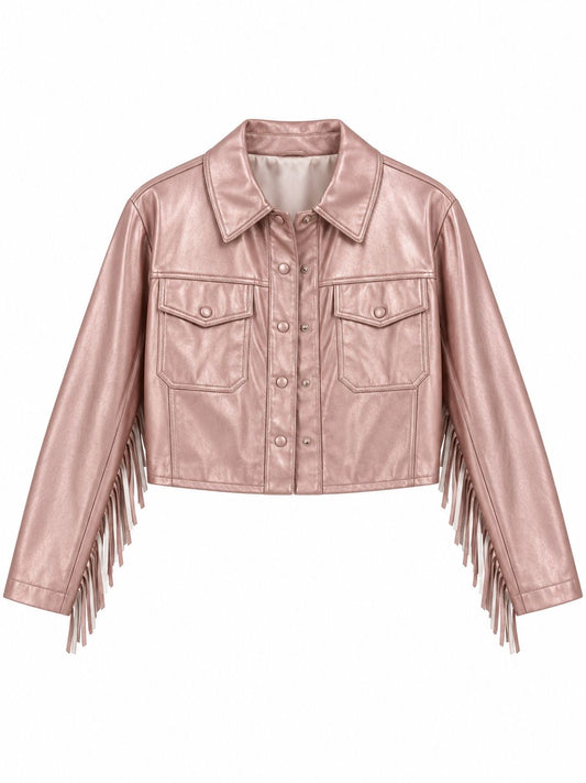 ROSE GOLD FRINGE JACKET