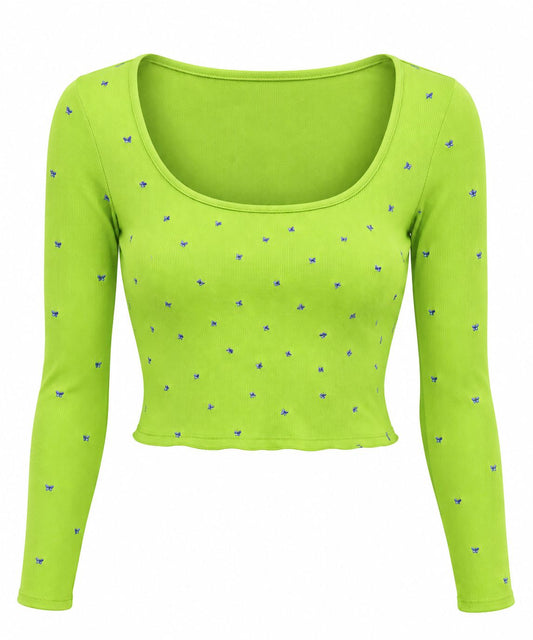 LIME BUTTERFLY TOP