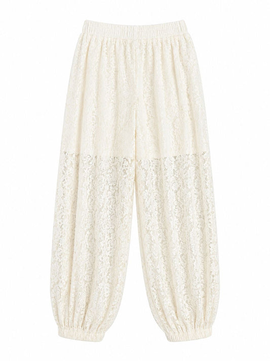 IVORY LACE JOGGERS