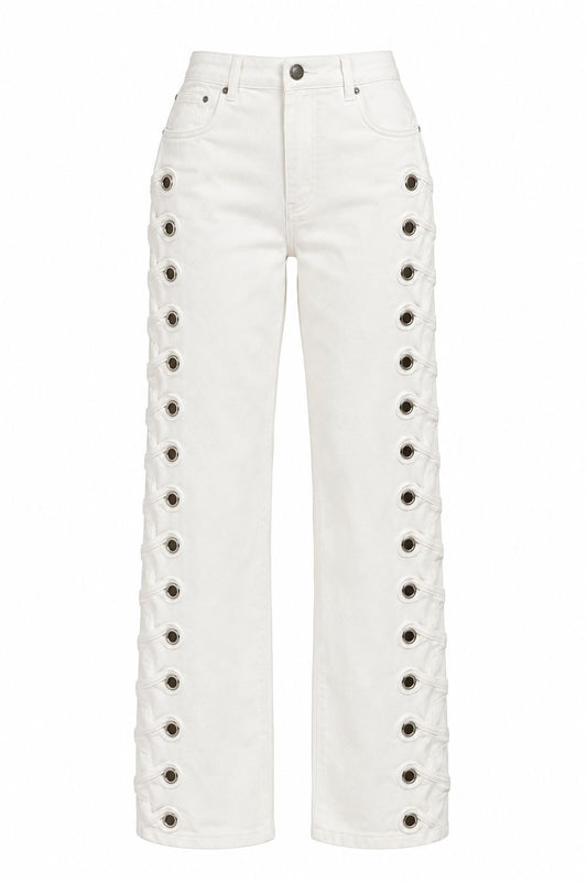 IVORY EYELET DENIM