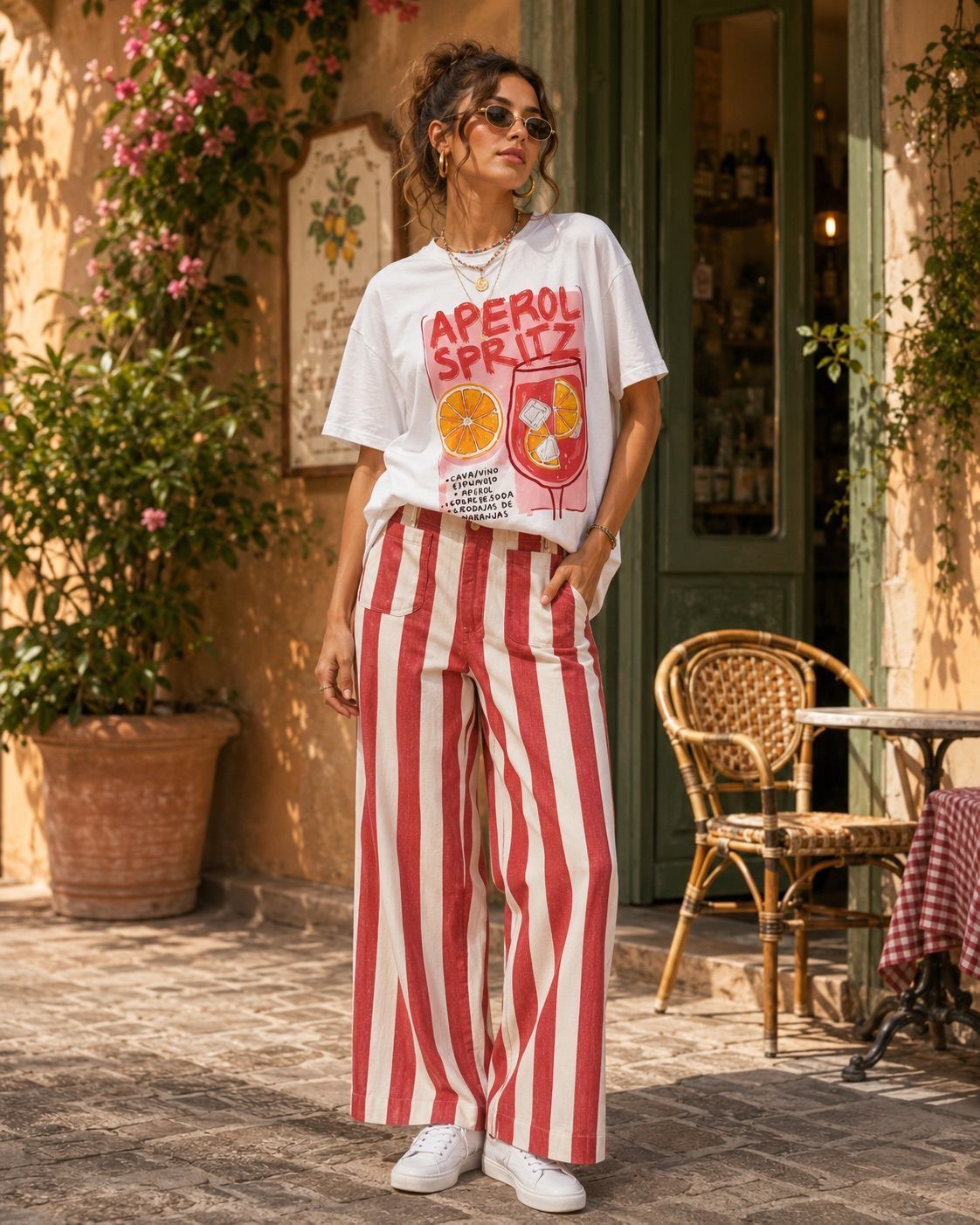 BURGUNDY STRIPE PANTS